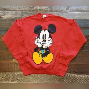 Vintage Disney Mickey Mouse Double Sided Graphic Print Sweatshirt
